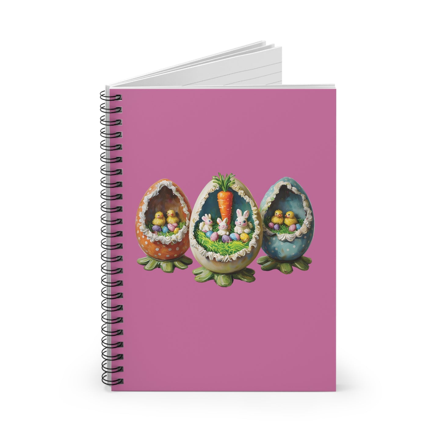 Easter Bunny Spiral Notebook - Whimsical Spring Design, Perfect for Journaling, School Notes, Gifts for Students, Spring Decor, Egg Hunt