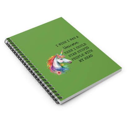 Stabby Unicorn Spiral Notebook