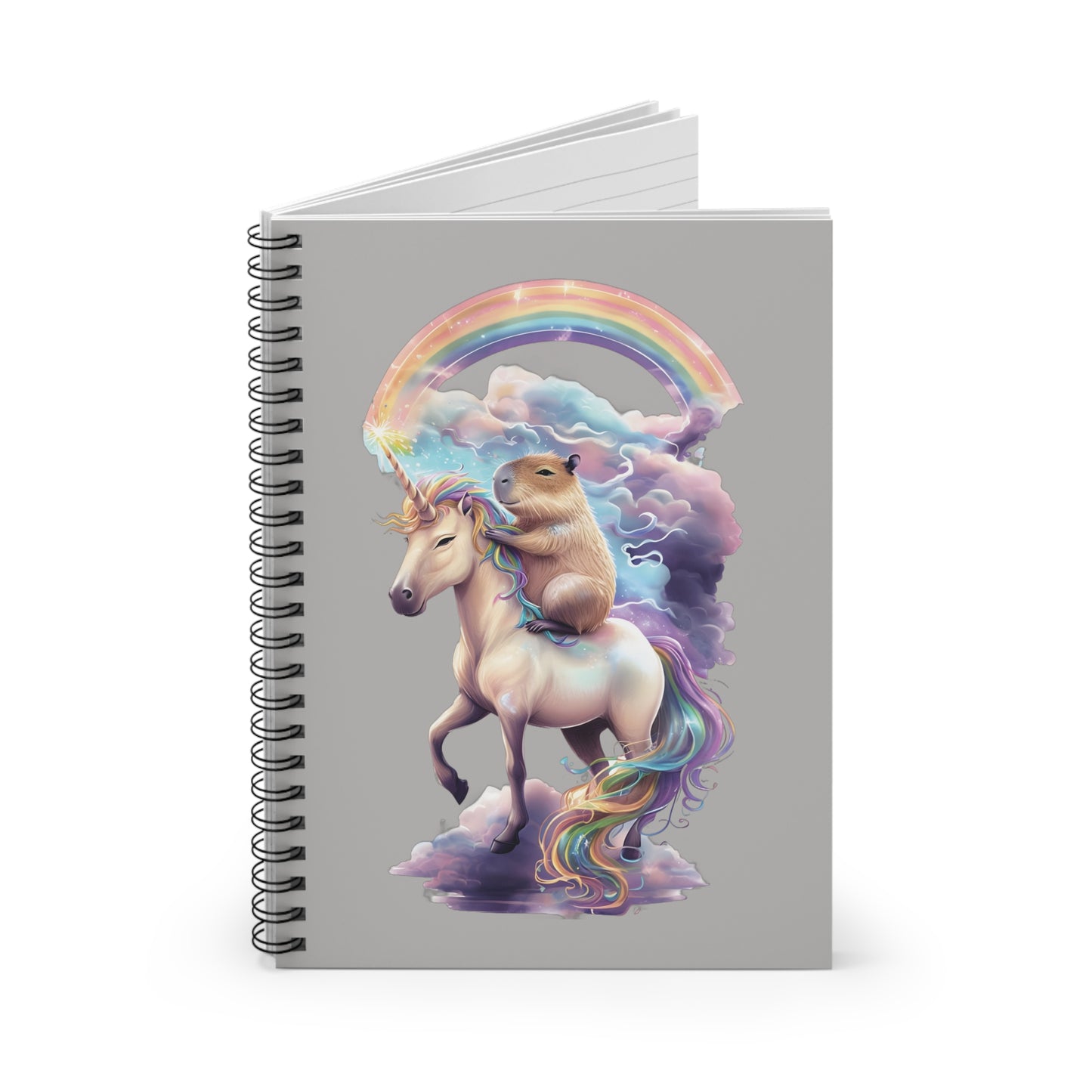 Whimsical Unicorn and Capybara Spiral Notebook