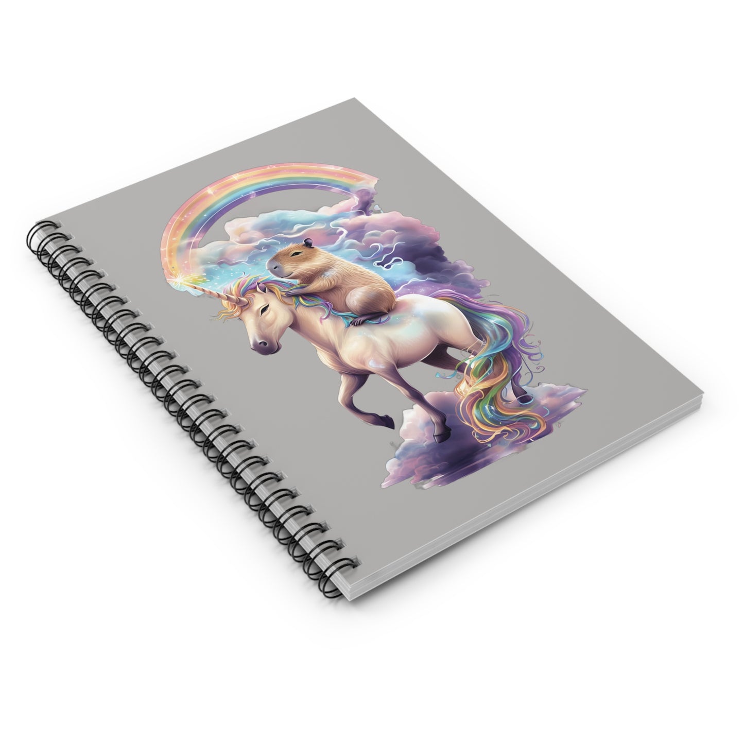 Whimsical Unicorn and Capybara Spiral Notebook