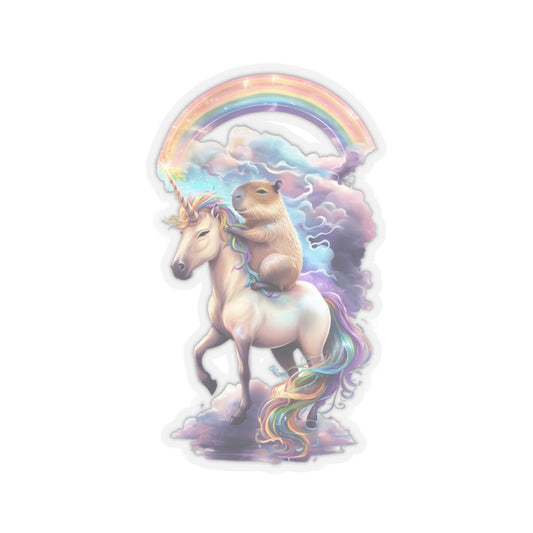 Whimsical Unicorn & Capybara Kiss-Cut Stickers | Colorful Rainbow Decor